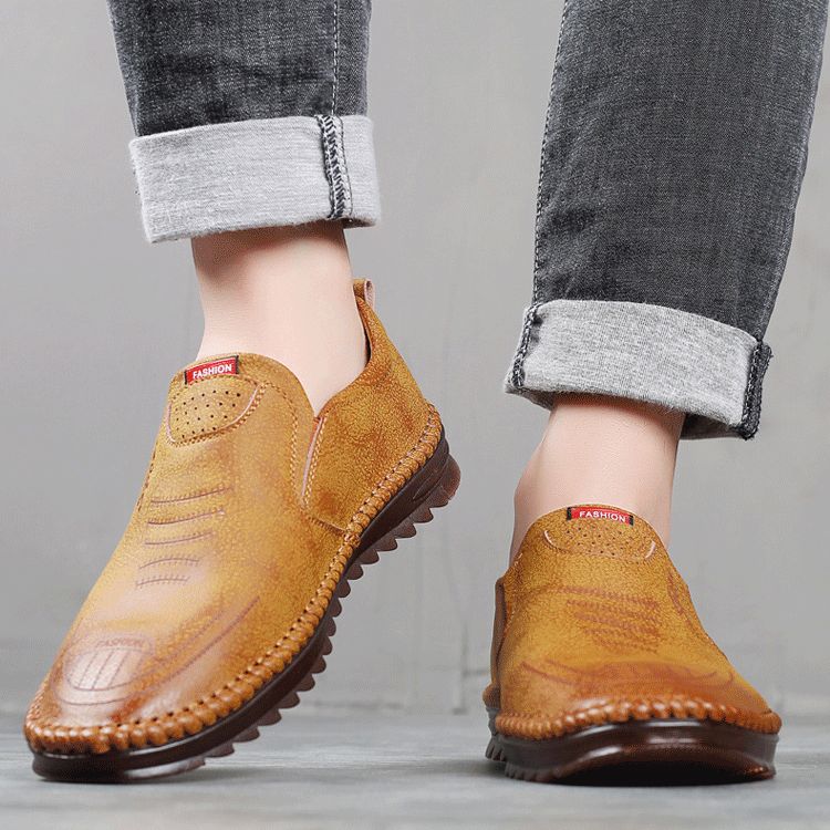 MP | Pánske ležérne kožené mokasíny Slip-On