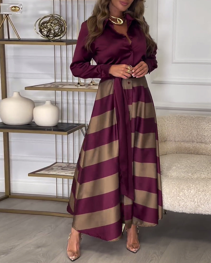 MP | Elegantné pruhované maxi šaty