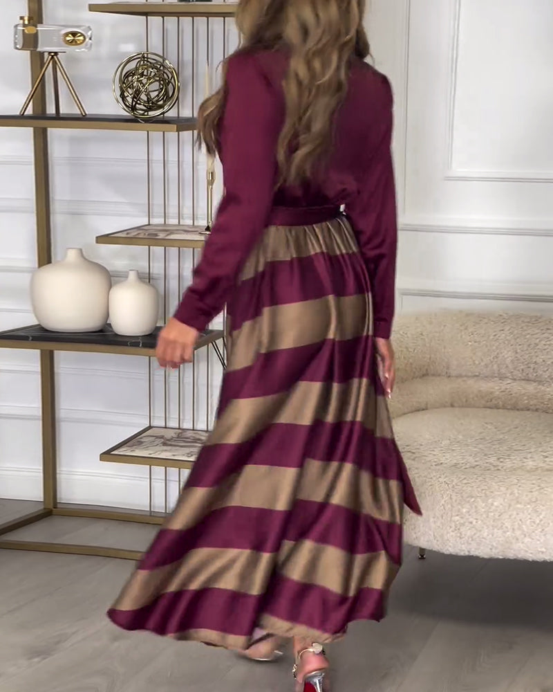 MP | Elegantné pruhované maxi šaty