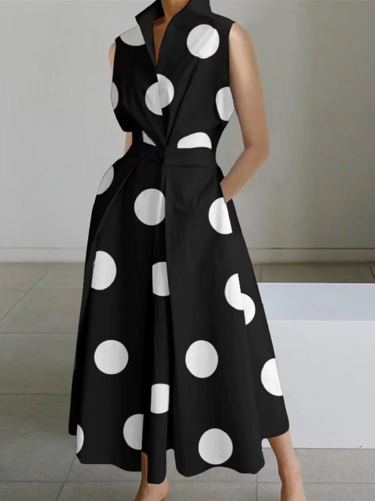 MP | Dámy letné hojdačka módne Polka Dot tlačidlo šaty