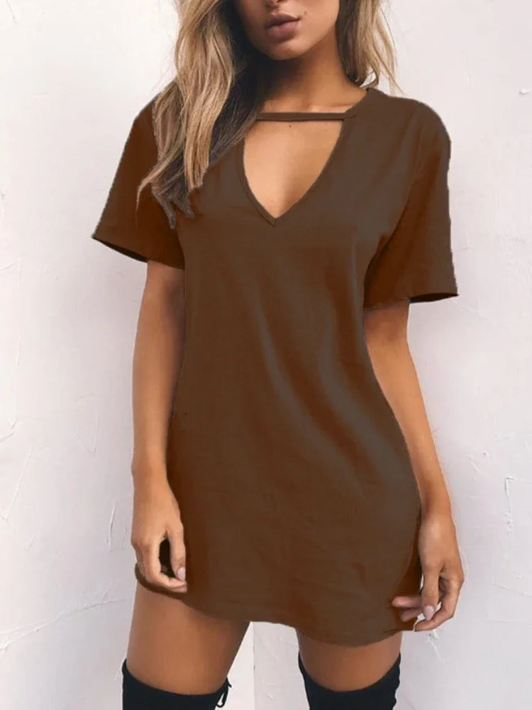 MP | Sexy elegantné šaty Wrap Deep V krku vystrihnúť voľné šaty ženy jednofarebné krátky rukáv Mini šaty Club Party Vestidos