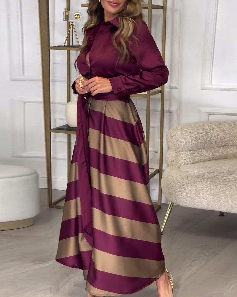 MP | Elegantné pruhované maxi šaty