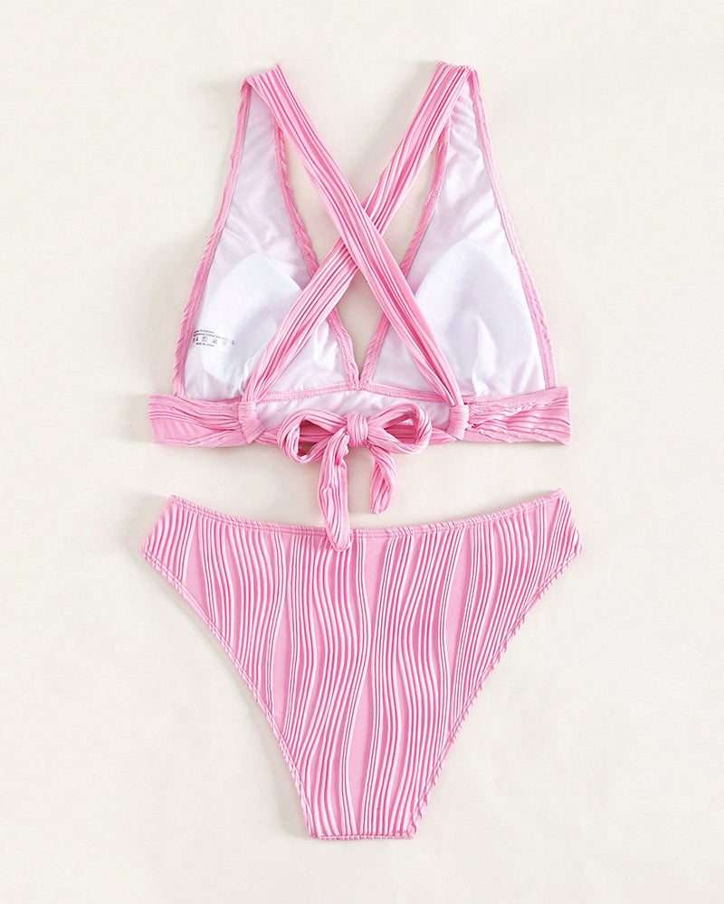 MP | Jednofarebné sexy bikiny s hlbokým výstrihom do V