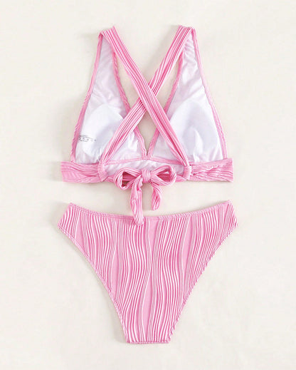 MP | Jednofarebné sexy bikiny s hlbokým výstrihom do V