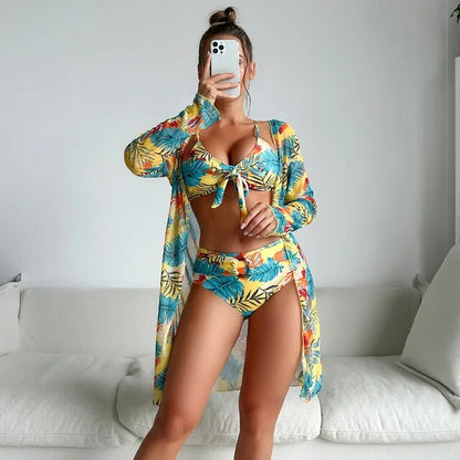 MP | Elegantné letné bikiny s vysokým pásom a kvetinovým vzorom