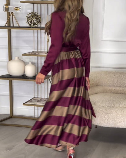 MP | Elegantné pruhované maxi šaty