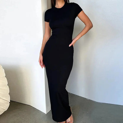 MP | Bodycon maxi šaty s krátkymi rukávmi