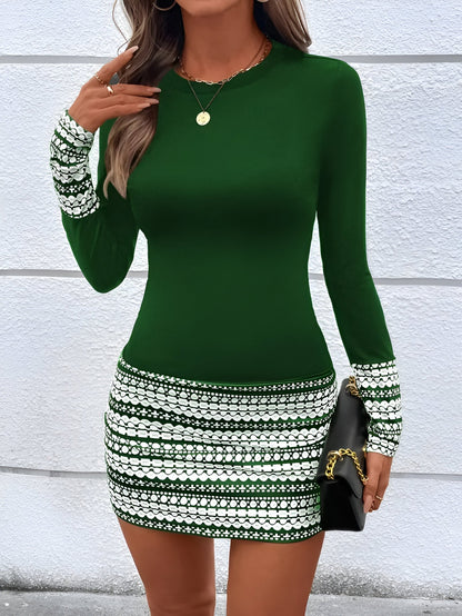 MP | Pruhované bodycon mini šaty s okrúhlym výstrihom