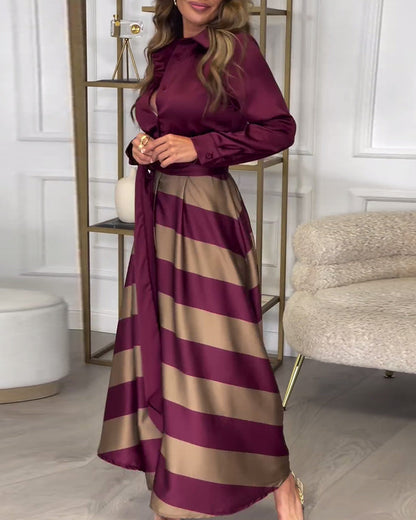 MP | Elegantné pruhované maxi šaty