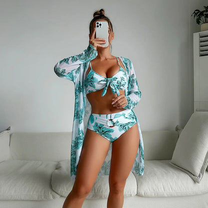 MP | Elegantné letné bikiny s vysokým pásom a kvetinovým vzorom