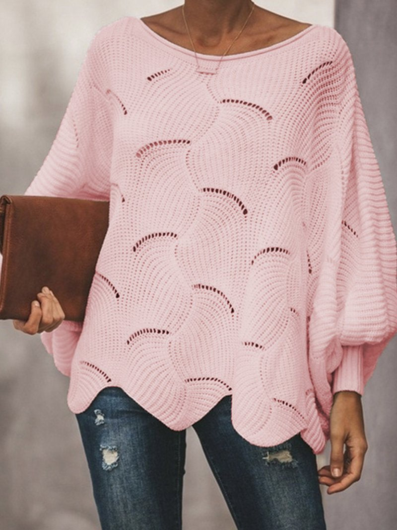 Fashion Loose Wave Bat Sleeve Sweater