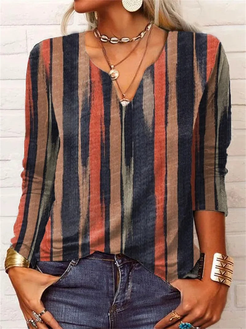 MP | Top s dlhými rukávmi a boho patchworkovou potlačou